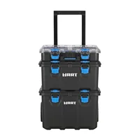Stack System, Mobile Toolbox for Storage and Organization, 3 Piece Resin Plastic Modular Toolbox System 1