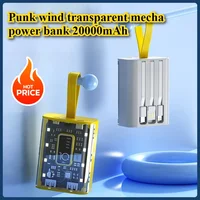Punk Wind Transparent Mecha Power Bank 20000mAh 10W Fast Charging Large Capacity Mobile Power Supply 1