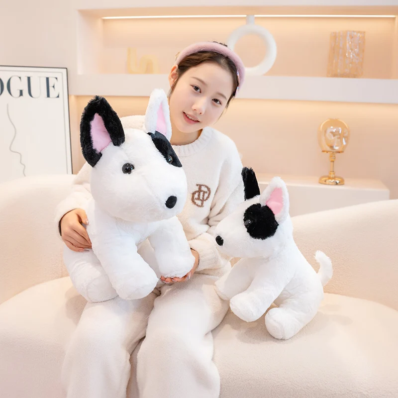 Soft Cute Bulldog Plush Toy Simulation Animal Dog Stuffed Puppy Doll Kawaii Room Decor Christmas Birthday Gift for Kids Girls