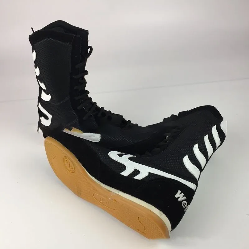 Authentic Men's Wrestling Shoes Oxfords Outsole Lace-up Boots Sneakers Training Shoes Professional Boxing Unisex