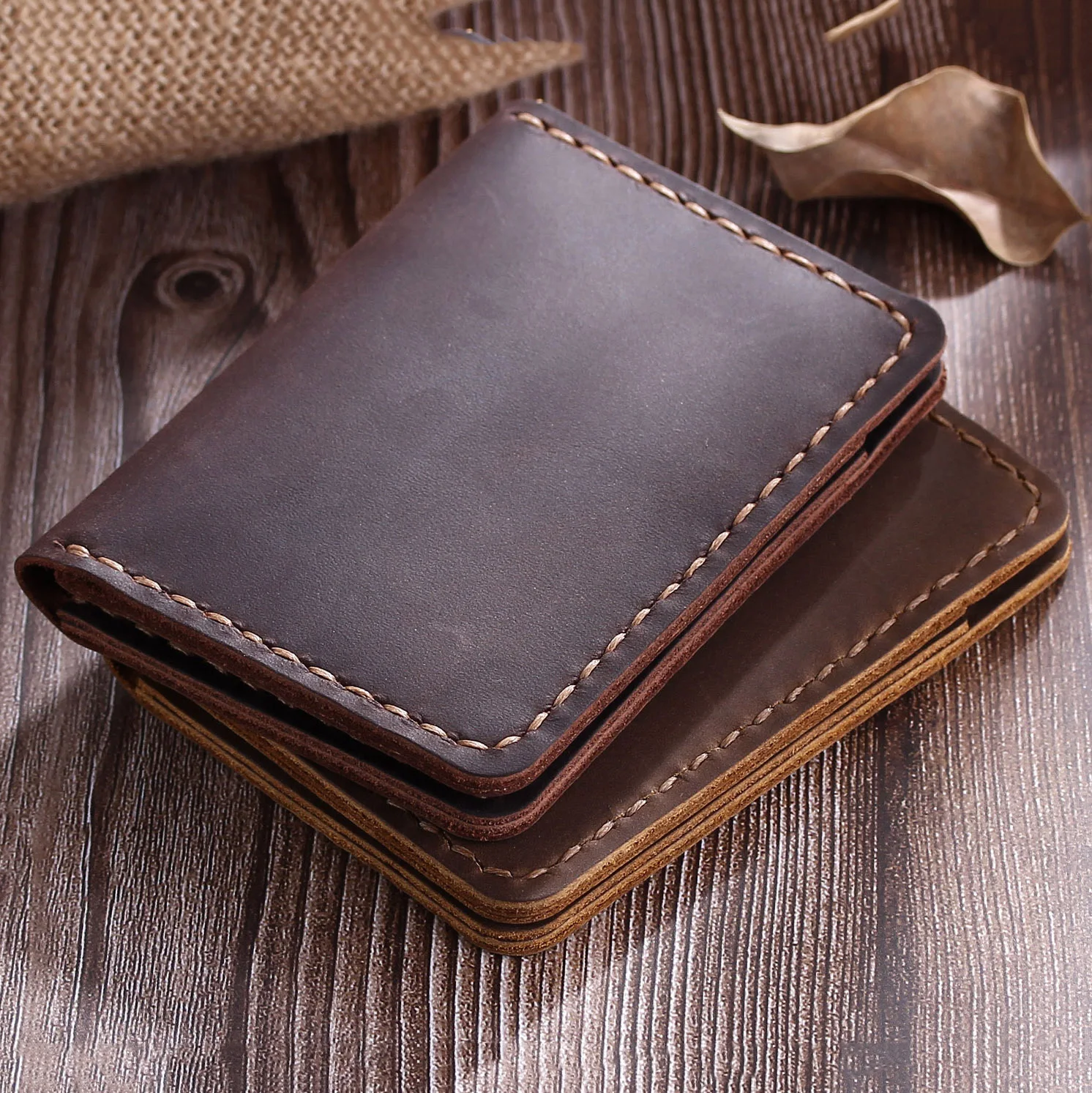 Handmade Leather Credit Card Holders Crazy Horse Leather Wallet for Cards Genuine Bank Cardholder wallet card holder credit card wallet leather wallet credit card holder card holder card wallet wallet card bag