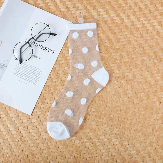 Calzini Trasparenti Rosa Bambina Con Stampa Animale - 5 Paia, Estate, Maglia Sottile, Caviglia - Foto 3