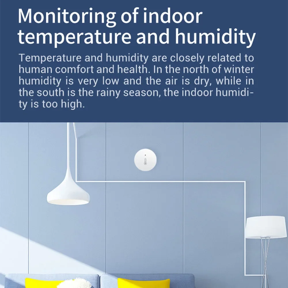 Temperature Humidity Sensor Zigbee 3.0 Remote Monitor Smart Life APP Battery Powered Work With Alexa Google Home