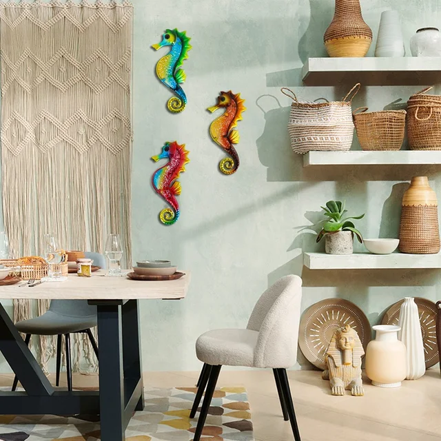 3 db Fém Sűrűség Fali Dekoráció Szabadtéri Beltéri Művészet Szobrászat Lógó Otthoni Kerti Hálószobához - Image 4