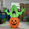 5FT Inflatable Ghostbusters Slimer Ghost Halloween Decorations Outdoor Build-in LED Light Blow Up Halloween Decor Yard Party Toy 4