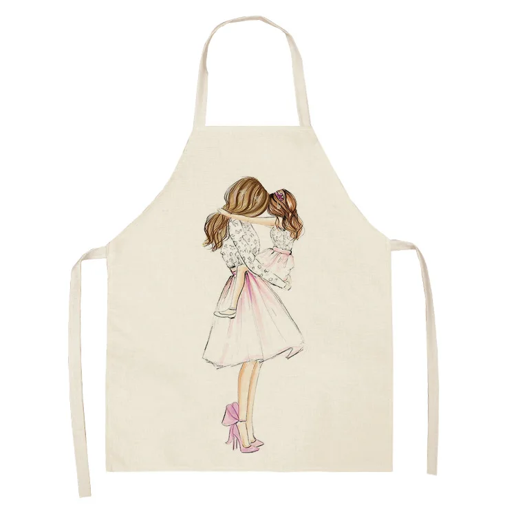 Parent-child Kitchen Apron Mother Daughter Printed Sleeveless