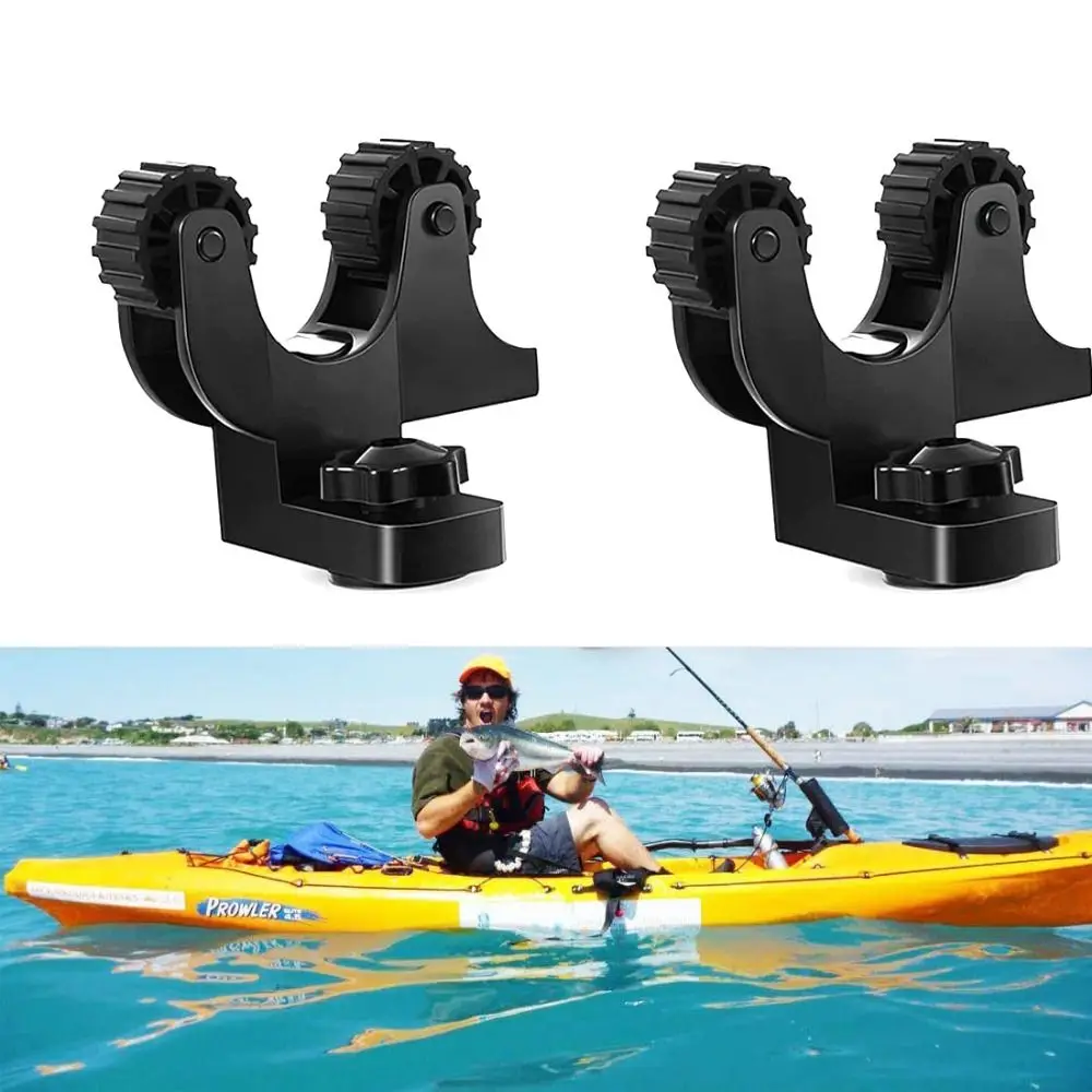 2/4pcs Easy To Install Kayak Paddle Stand Holder Fast Holding Adjustable Inflatable Boat Paddle Clips Durable Black