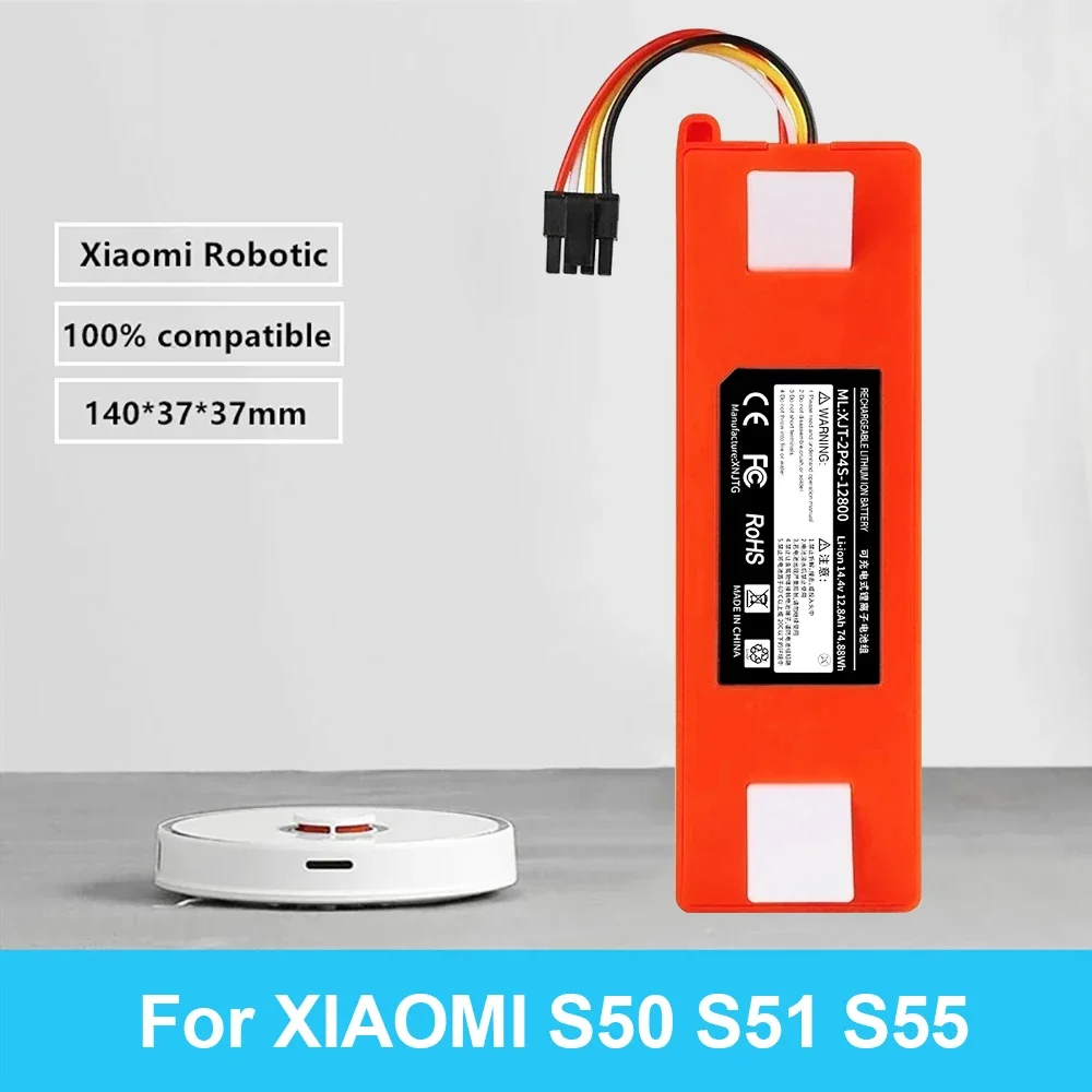 

100% Original BRR-2P4S-5200S Robotic Vacuum Cleaner Replacement Battery For Xiaomi Roborock S55 S60 S65 S50 S51 S5 MAX S6 Parts