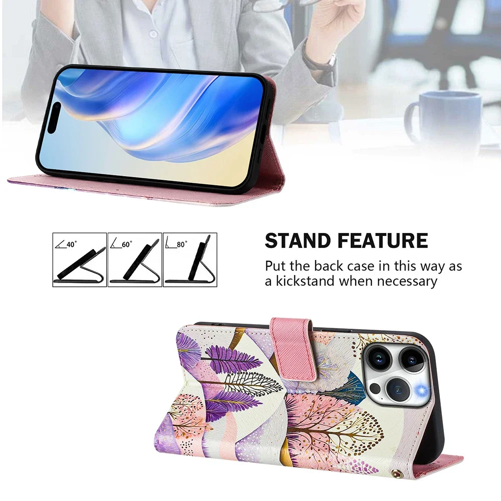 Vibrant Artistic Wallet Case with Stand Flip Cover