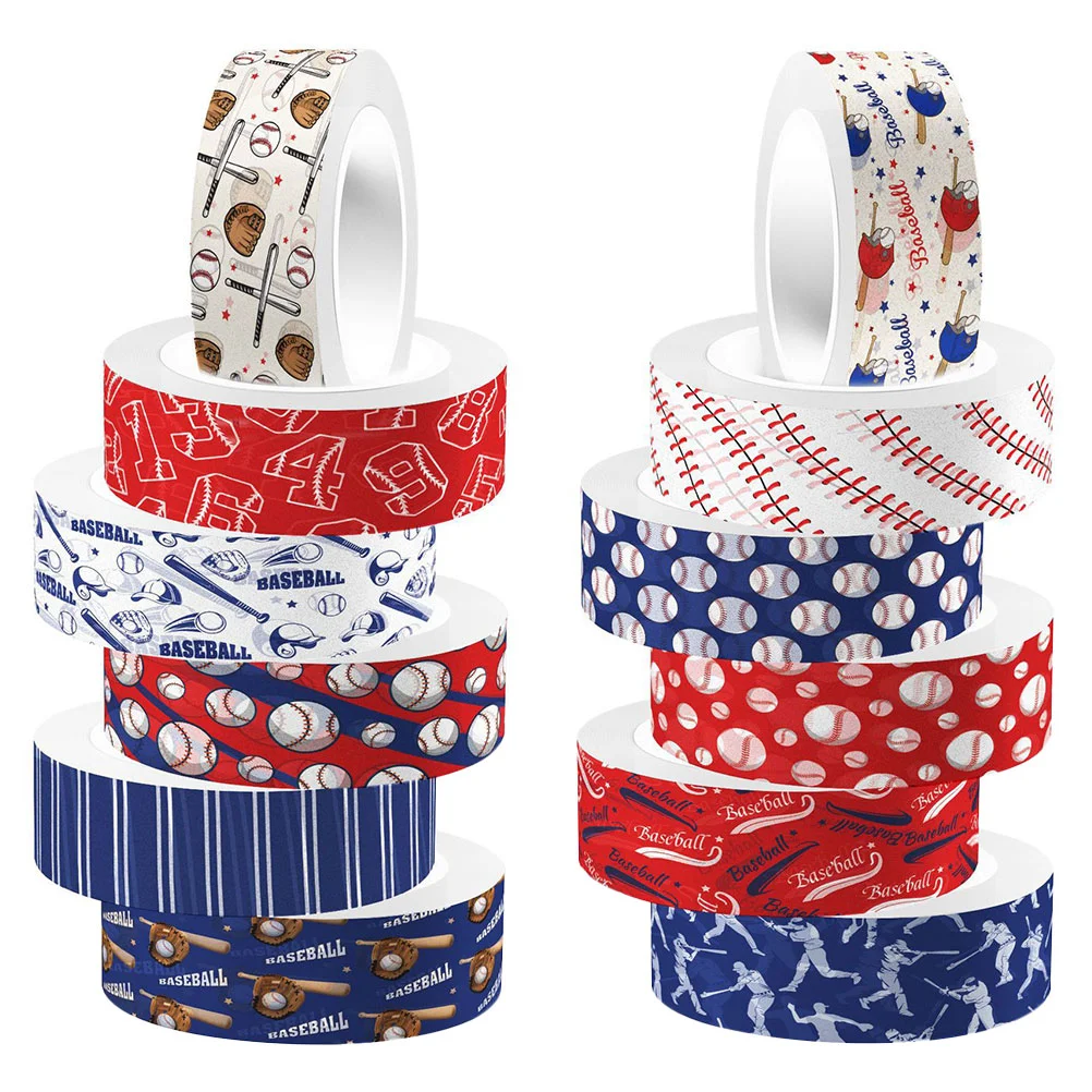 

Baseball Washi Tape 12 Rolls Sports Themed Masking Tape Decorative Gift Wrapping Paper Tape Diy Craft Scrapbook Envelope Party