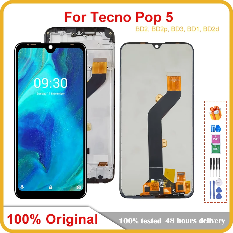 

6,1 "оригинальный для Tecno POP 5 BD2 ЖК-дисплей кодирующий преобразователь сенсорного экрана в сборе POP5 BD2p BD3 BBD1 BD2d запасные части для ремонта