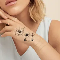 10 Sheets Spider Web Temporary Tattoos for Men Women Realistic Tattoo Stickers for Halloween Party Fake Tattoo Waterproof 2