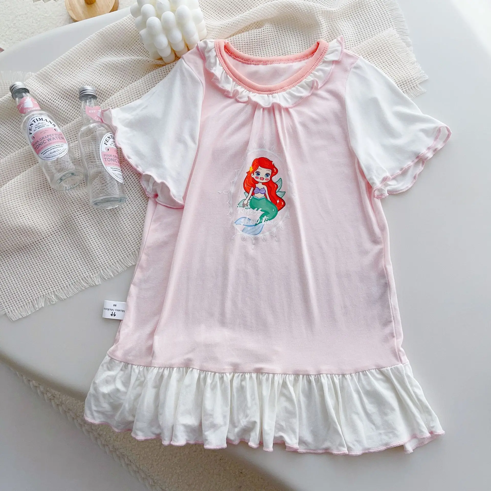 Kids Nightgowns Girls Nightgowns Modal Girls Princess Nightwear Girls Home Dress Pajamas for Children Pajama Girl Sleeping Vest Sleepwear Robe Children's Mother