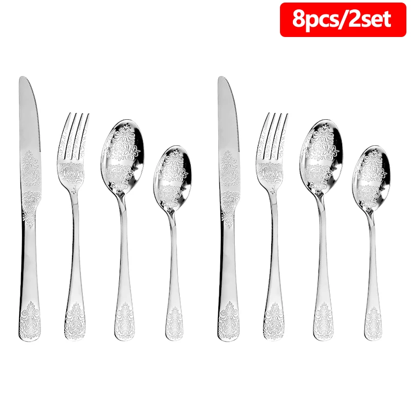 8pcs Silver