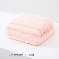 38x80cm Soft Thickened Striped Coral Fleece Face Towel Hand Towel Face Bath  Strong Water Absorption Bathroom Towel 6