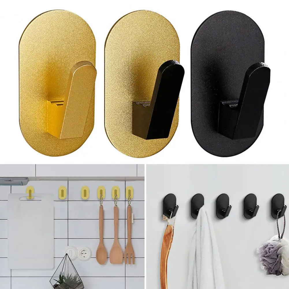 

4Pcs/Set Wall Hook Aluminum Alloy Strong Adhesive Punch Free Metal Heavy Duty Towel Clothes Hanger Bathroom Kitchen