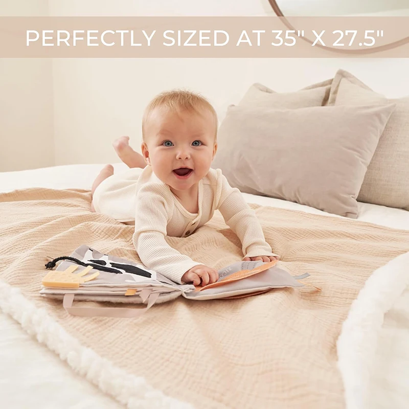 Soft Muslin Cotton Baby Blanket Double Layer Breathable and Lightweight Blanket Cozy Warm for Newborn Baby Boys Girls 5