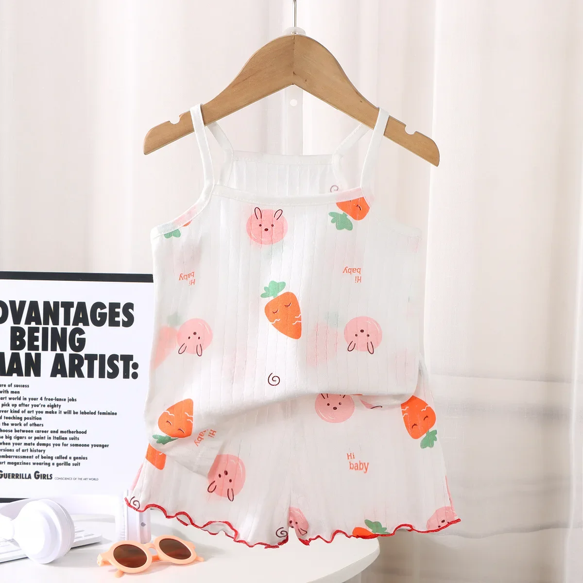 2024 Kids' Summer Cotton Vest & Shorts Loungewear Set