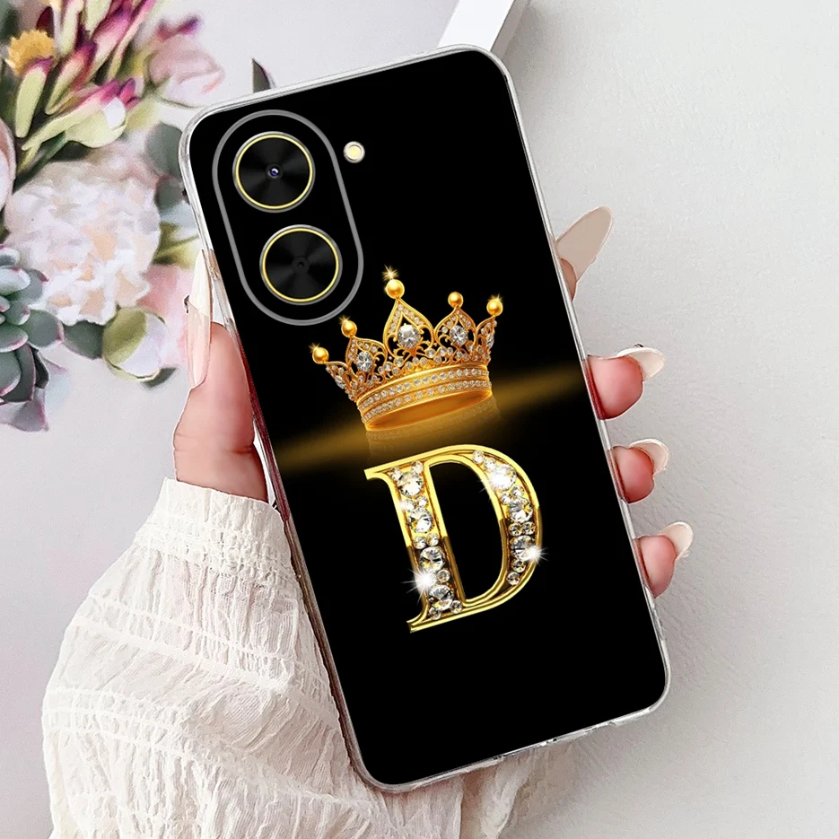 Crown Letters Soft Silicone Phone Case - Stylish Cover Shell