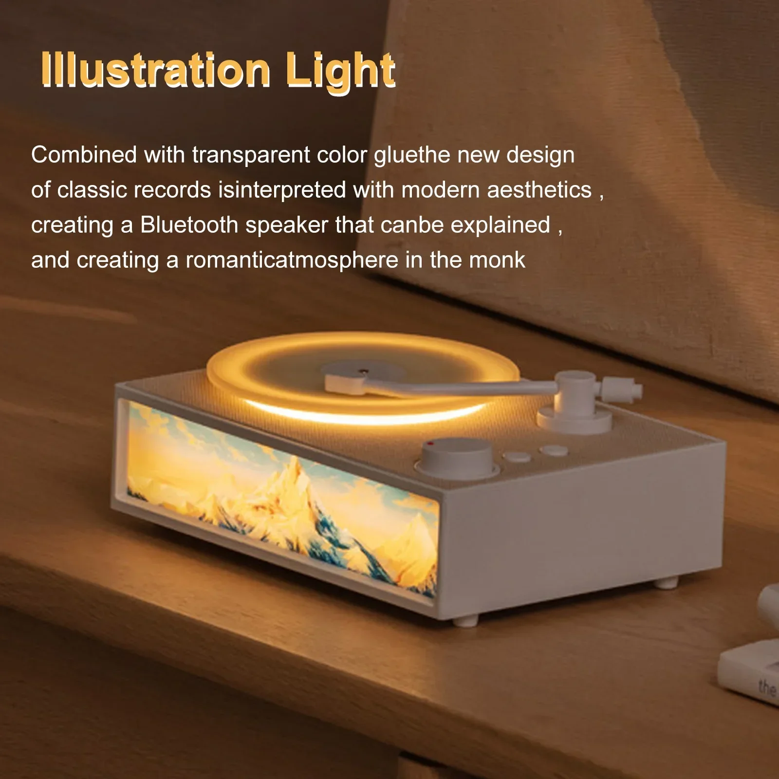 Vintage Vinyl Record Player Sound Wireless Bluetooth Speaker Aromatherapy Ambience Mini Subwoofer Home Tabletop Accessories Gift