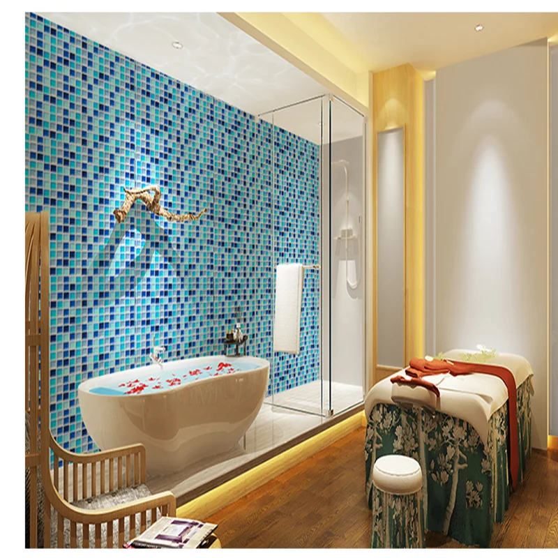 Mosaic Self Adhesive Wall Sticker PVC Wallpaper Kitchen Bathroom Tile Waterproof Plastic Vinyl Contact Paper Home Decoration