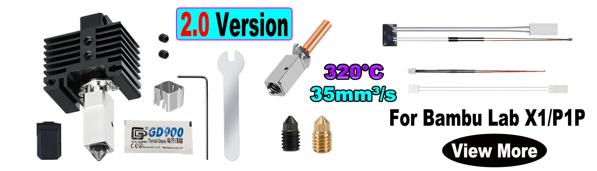 Silikonsocken für Bambu Lab X1 X1C Hotend Extruder Heizblock Hochtemperatur-Gehäuse für Bambulab P1S P1P Schwarze Silikonabdeckung – Detail 2