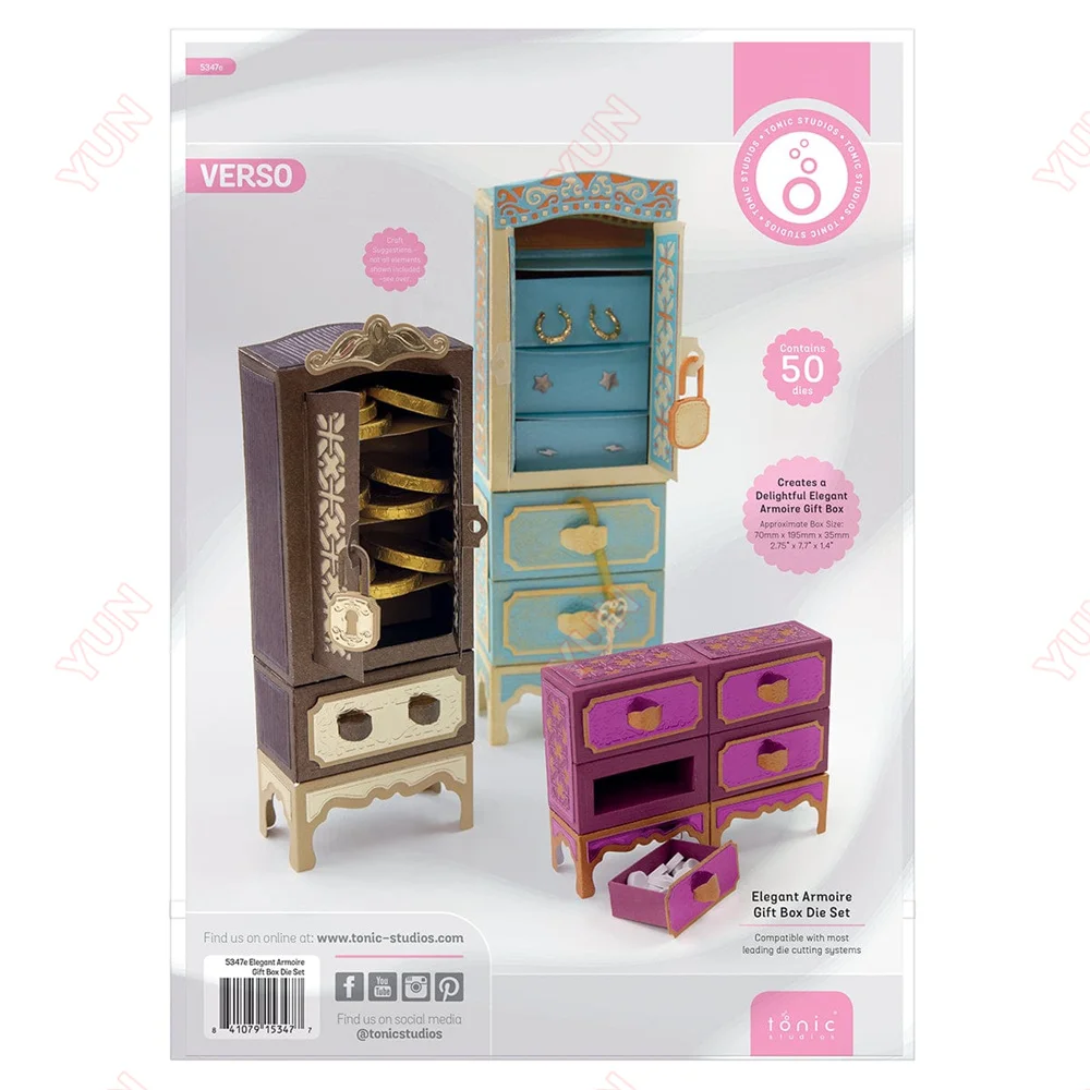 2023NewElegantArmoireGiftBoxShowcaseMetalCuttingDiesforDIY