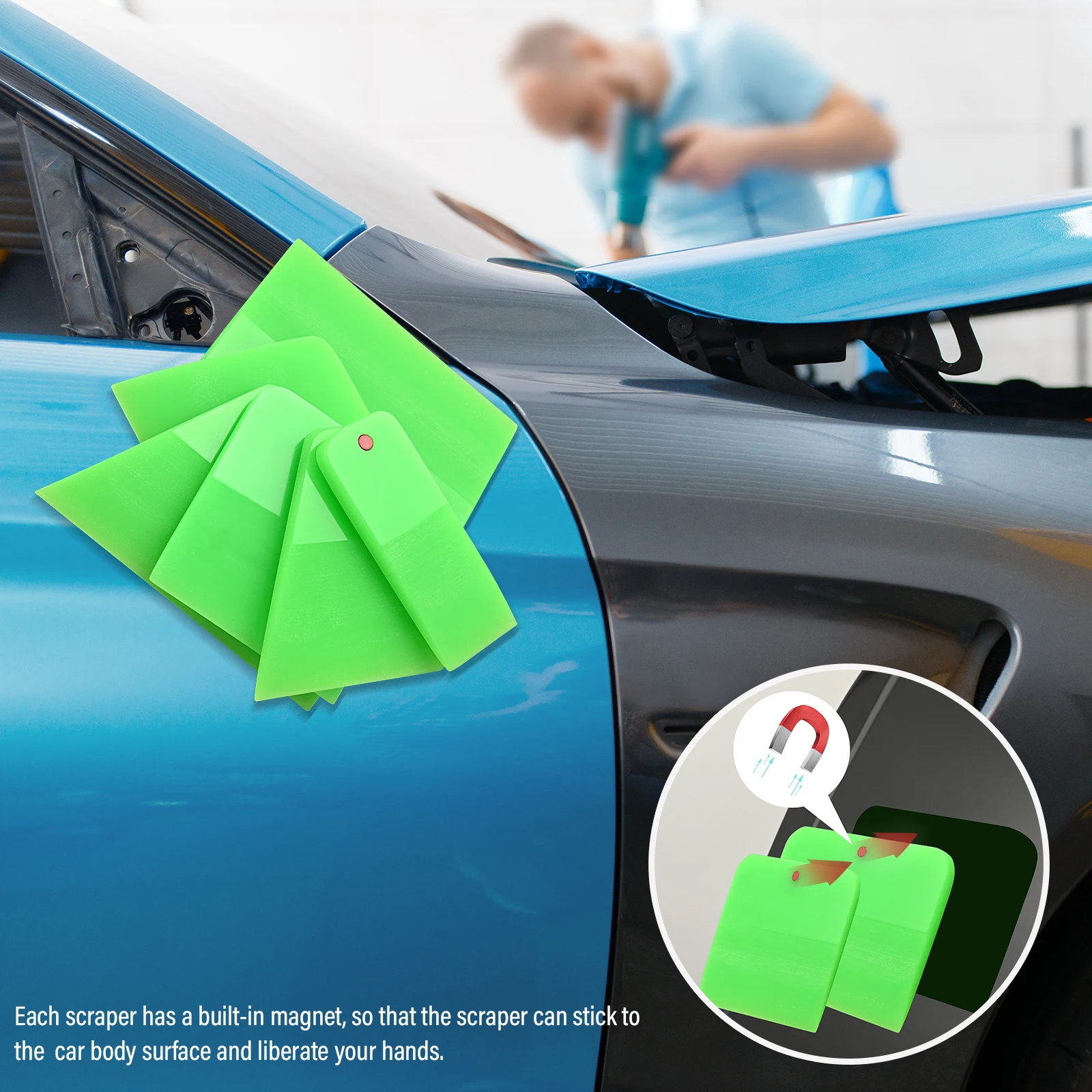 FOSHIO Window Tint Car Wrapping Squeegee Set Car Vinyl Wrap PPF Tool