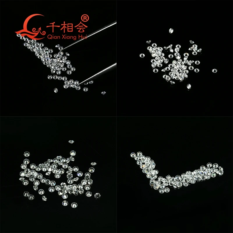 0.1-0.5ct  3mm-5mm D VS1 or FG VS-SI white  clarity round shape HPHT lab created artificial diamond loose stone jewelry making