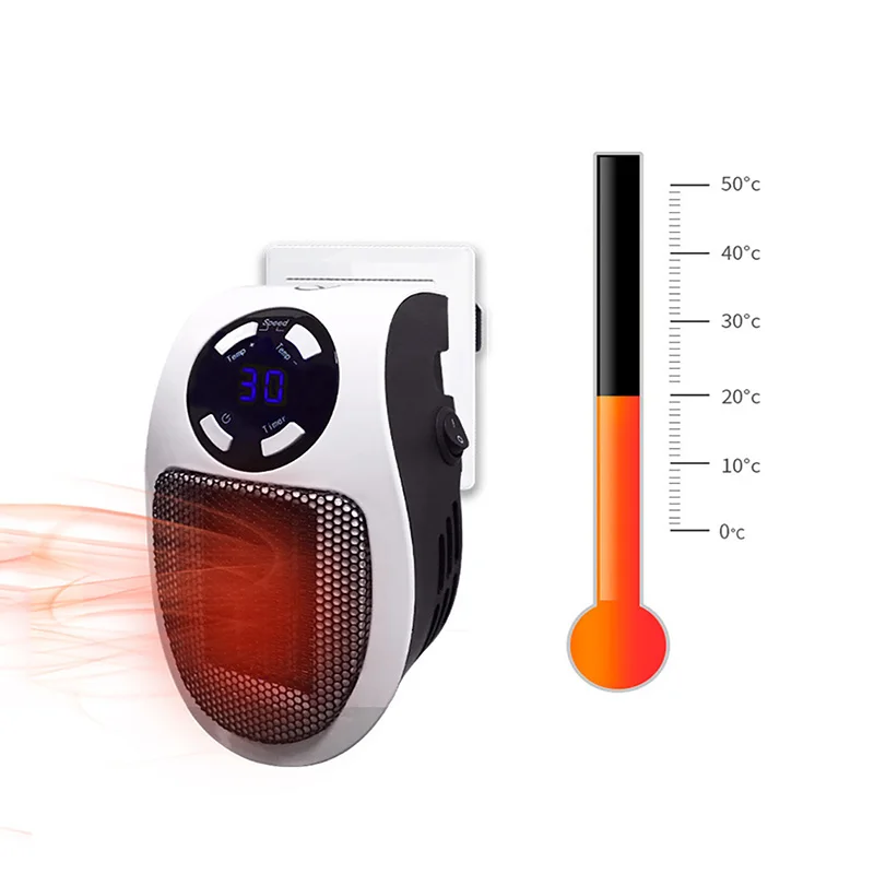 

Electric Wall Outlet Portable Heater Home Fast PTC Heating Timing Remote Temperature Mini Household Radiator Warmer Fan Winter