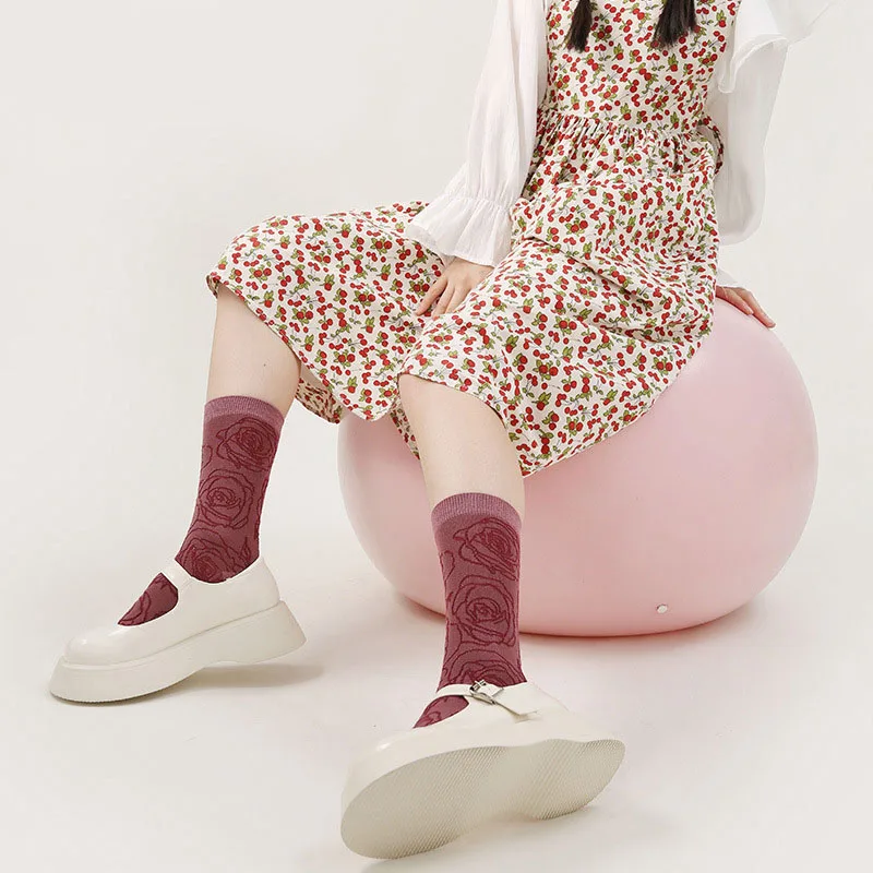 

3 Pairs Lots Woman Cotton Long Socks With Print Spring Female Teen Leopard Korea Funny Fashionable Skateboard Cool Hip-hop Socks