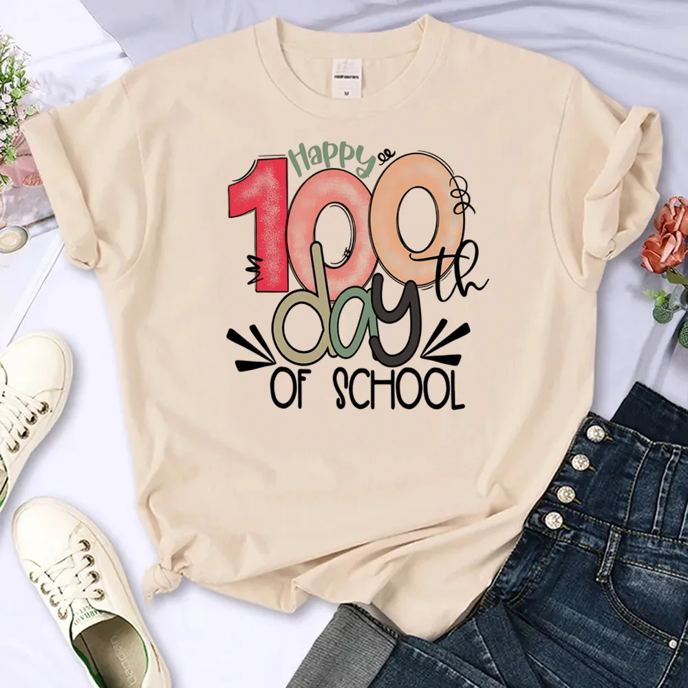 

100 Days of School tshirt women funny anime comic t shirt female funny clothes