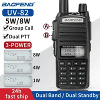 Baofeng UV 82 Walkie Talkie Real 5W 8W Ham Radio Comunicador Dual PTT Long Range 2 Way Portable FM Amateur Radio Station 1