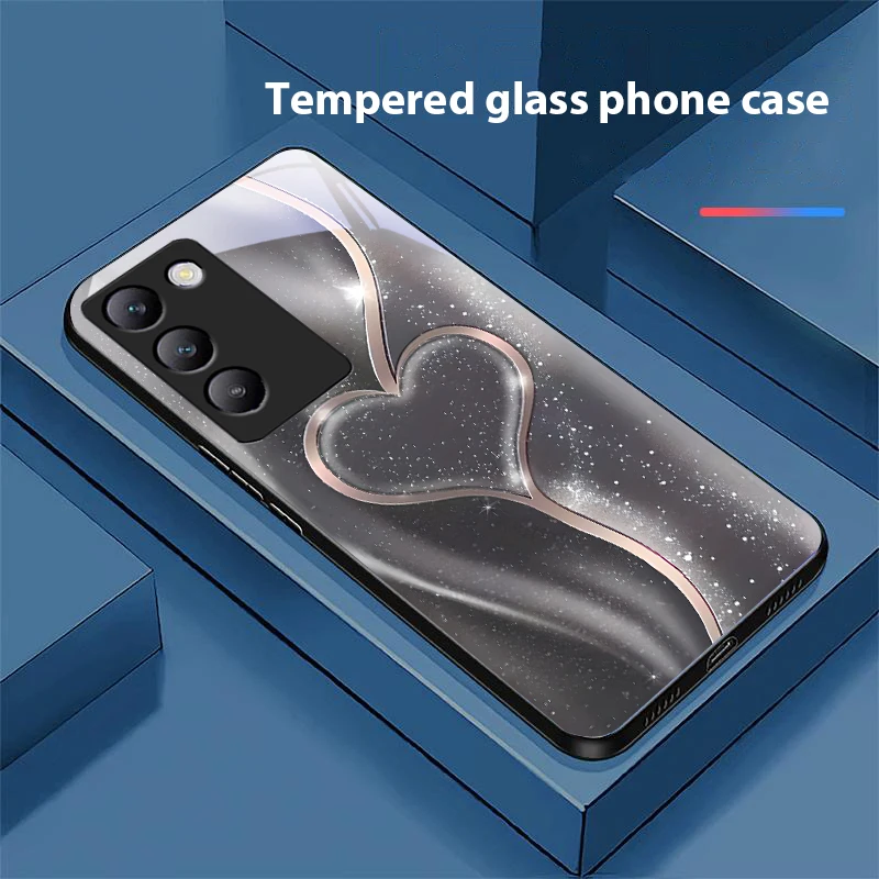 Gradual Love Black Tempered Glass Phone Case