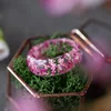 Newly Arrived Ring Transparent Resin Drip Glue Cherry Blossom Petal Ring Women's A Literary and Eye-catching Dried Flower Ring 2