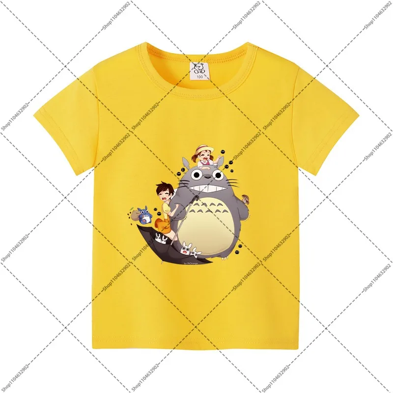 Cute Totoro Short Sleeve T-Shirt - Comfortable Anime Pattern Summer Fashion for Kids