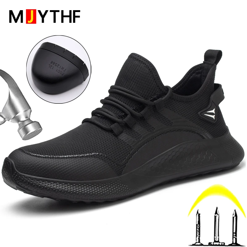 Fashion Safety Shoes Men Anti-Smashing Steel Toe Cap Puncture Proof Indestructible Light Breathable Sneaker Work Shoes Quality
