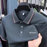 Polo d'été pour homme, nouveau modèle à col revers et manches courtes, design haut de gamme, imprimé lettres de marque, t-shirt décontracté et confortable 4