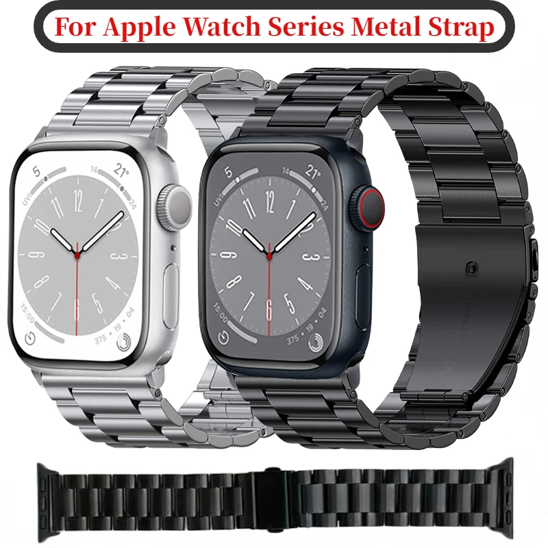 

Metal Strap For Apple watch Ultra 8 7 49mm 45mm 41mm Stainless Steel Wristband For iwatch 6 5 4 3 SE 44mm 42mm 40mm 38mm Correa