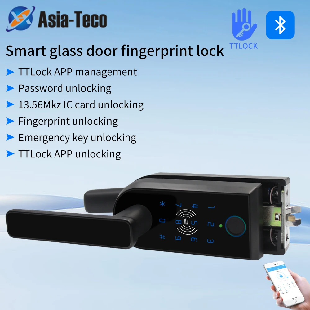 TTLOCK-App-Smart-Electronic-Glass-Door-Lock-Fingerprint-IC-Card-Lock ...