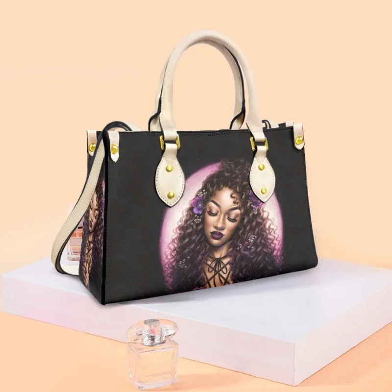 Black Art African American Girl On Demand Women Leather Handbags For Girls Ladies Crossbody Bag Wholesale Dropshipping Hot Sales