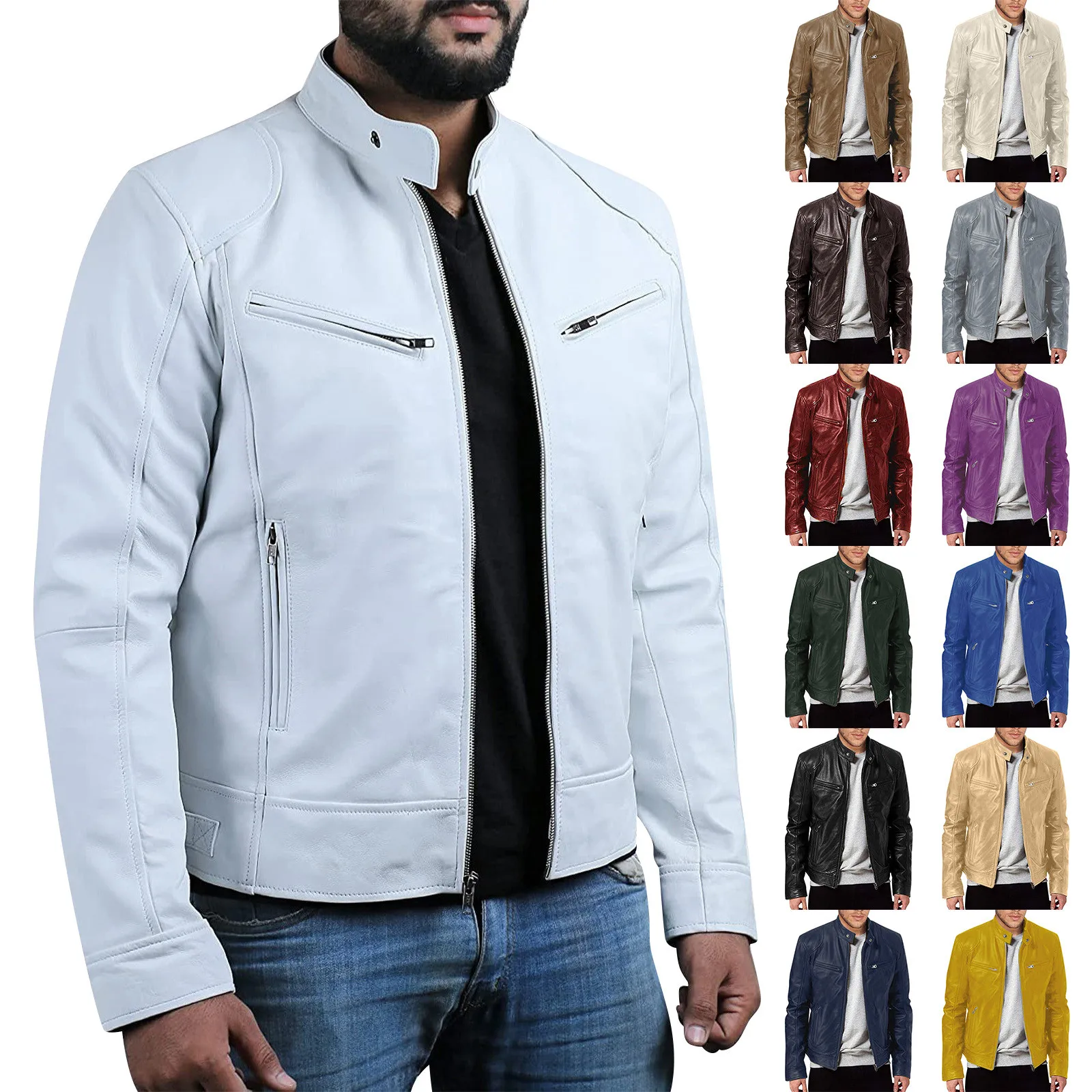 

Fashion Men Pu Leather Jackets Autumn Winter Warm Casual Leather Zipper Long Sleeve Comfortable Velvet Coat Top Casaco Masculino