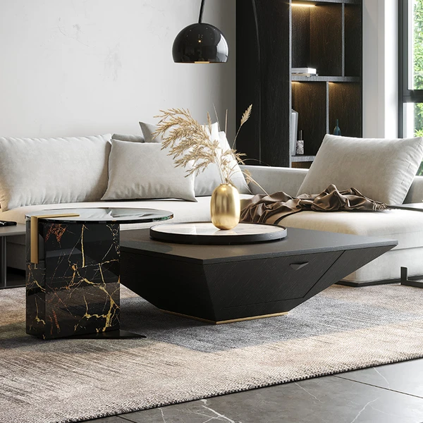 

Silent Style Tea Table Square Combination Marble Small Table