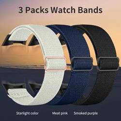 Pack of 3 Stretchy Nylon Elastic Adjustable Bands - Fitbit Charge 6 5 (Style E)
