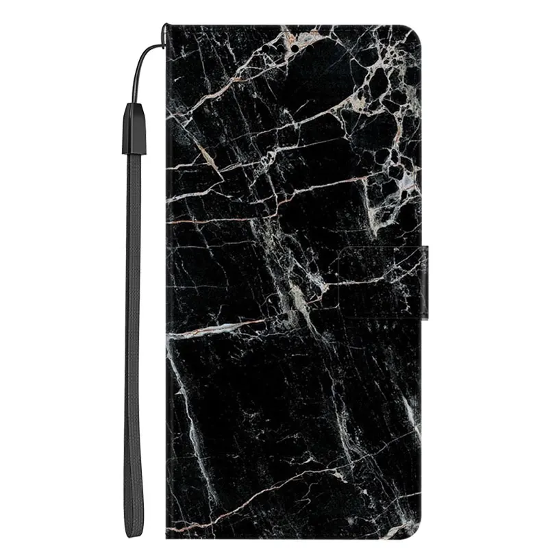 Luxury Marble Leather Flip Wallet Phone Case with Stand and Book Cover Design