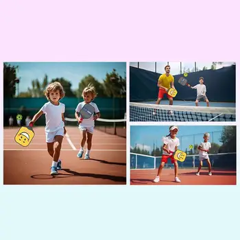 Pickle Ball Paddle 2pcs Portable Pickelball Set High Elastic Design Lightweight Fiberglass Surface Sports Ball Rackets With Anti 4