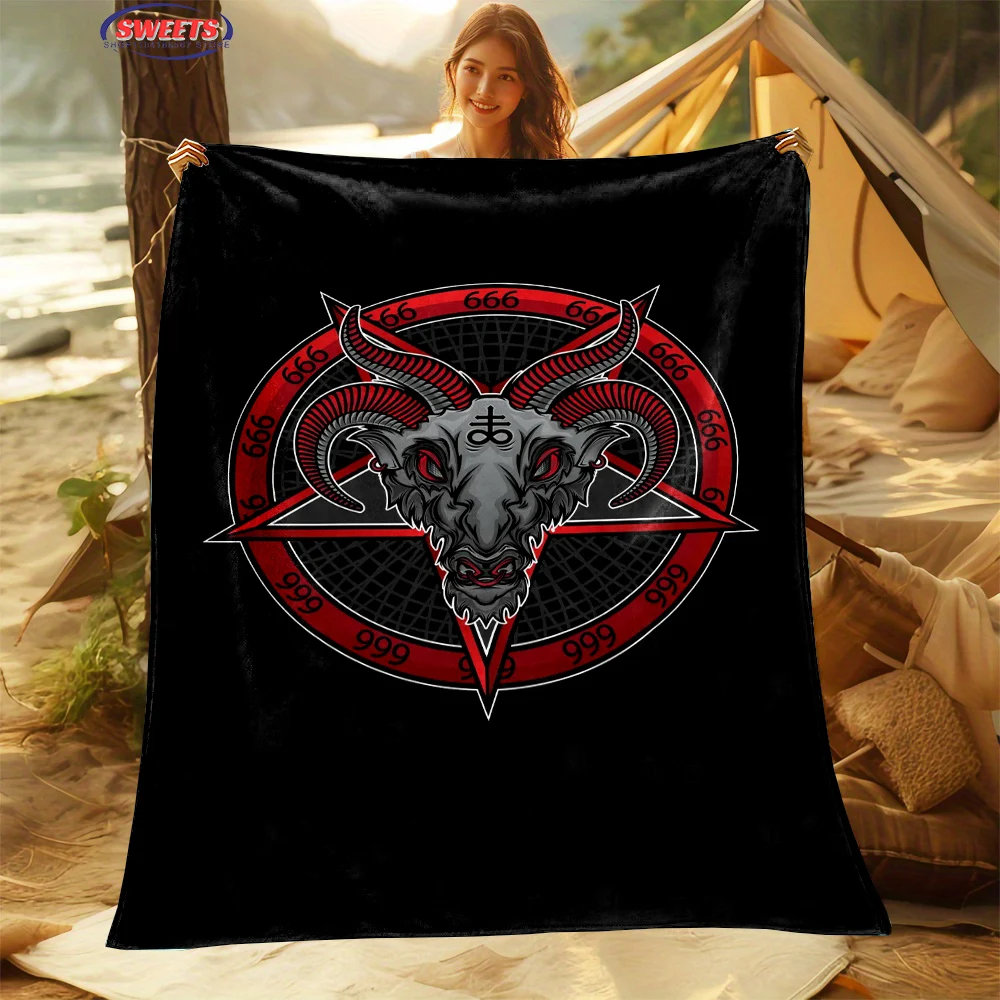 Pentacle Symbol Goat Head Soft Flannel Blanket for Bed Bedroom Sofa Picnic,Warm Throw Blanket for Cover Outdoor Leisure Nap,Gift 6