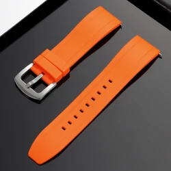 Quick Release Waterproof Silicone Sports Watch Strap - Universal Replacement Wristband - With black buckle (Orange)