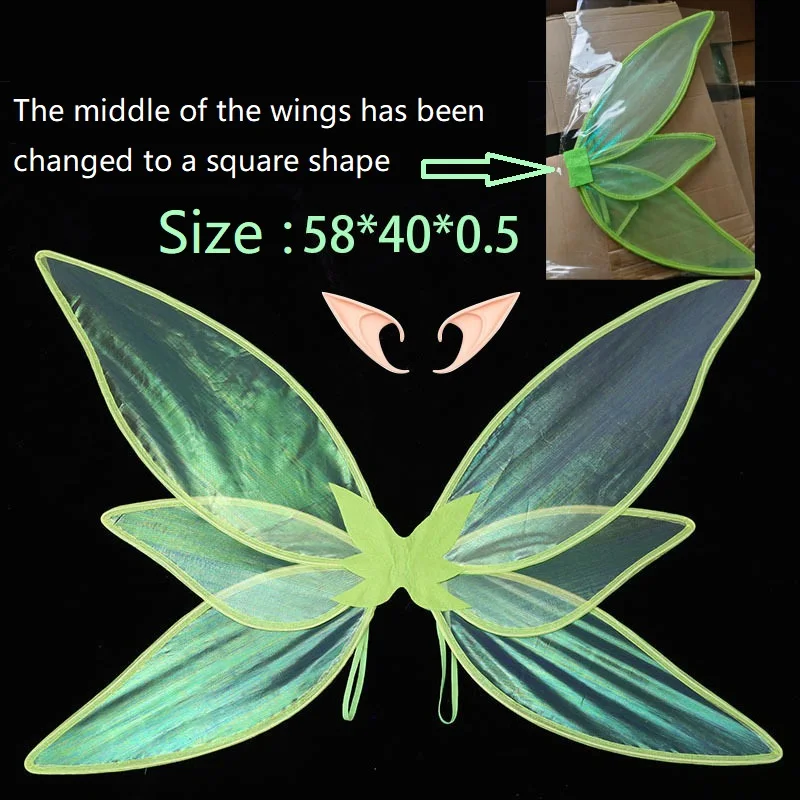 Women's Elf Medieval Green Fairy Dress Magical Elf Dress and Belt with Wings Halloween Cosplay Costumes Elf role-playing costume