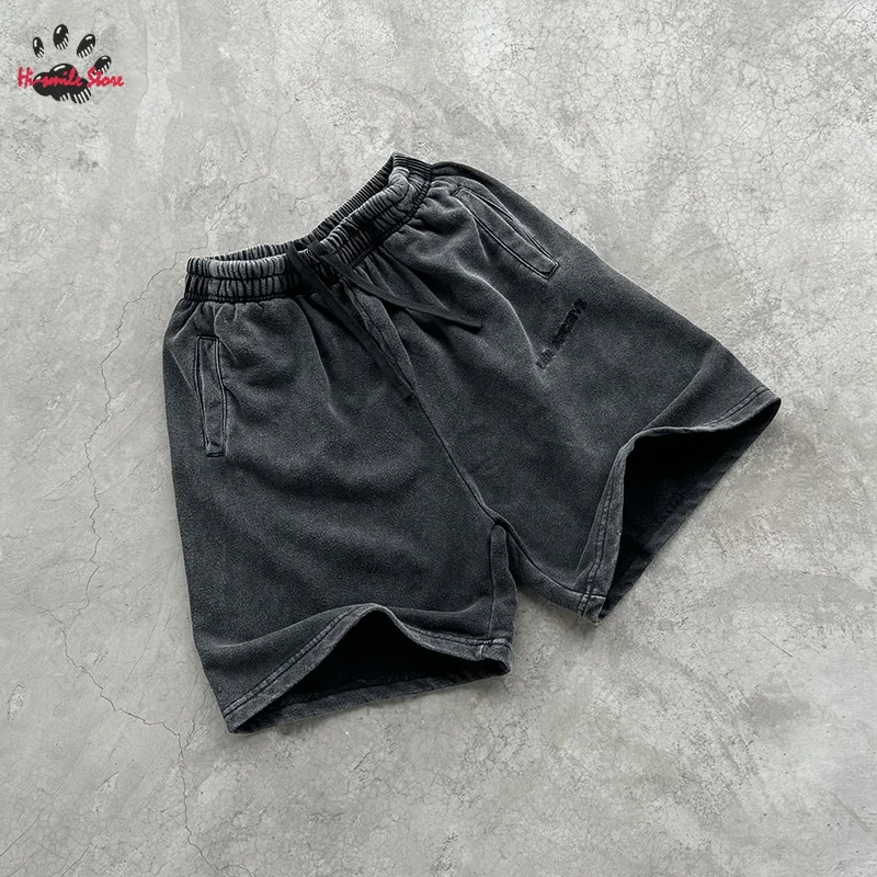 2024 Heavy Fabric Joggers Letter Embroidery FAR ARCHIVE Shorts 1:1 Best Quality Retro Washed Streetwear Men Woman
